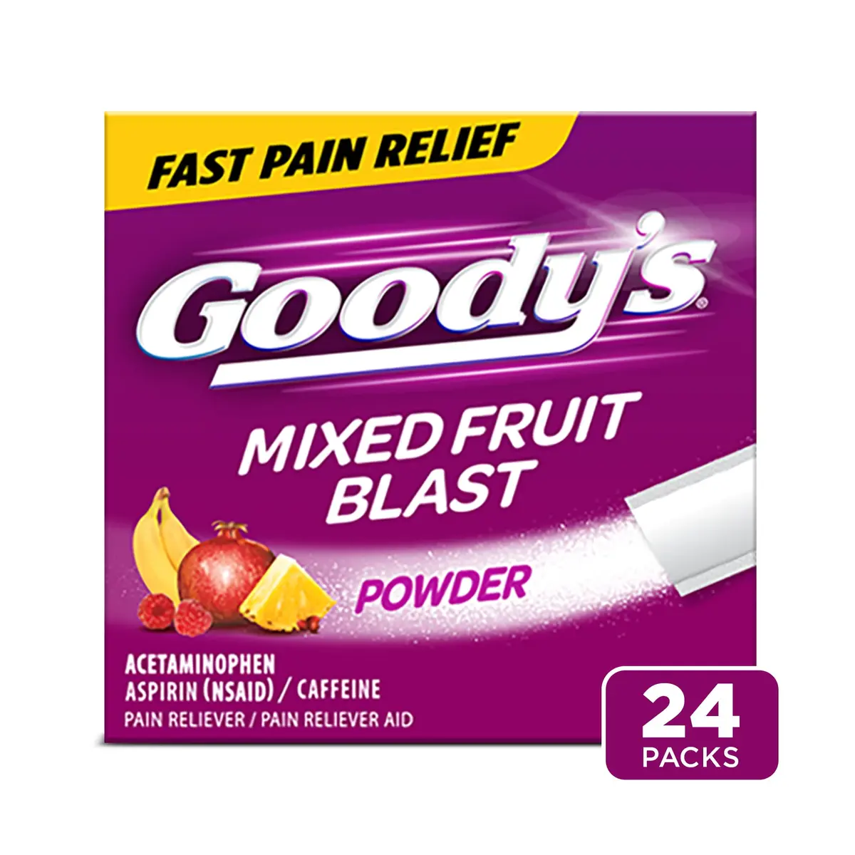 Goody's Extra Strength Headache Powder, Mixed Fruit Blast Flavor Dissolve Packs, 1