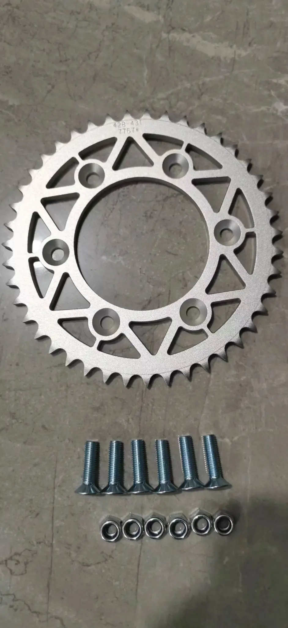 7768-Sil | Cnc Sprocket 428X45t | Silver 1