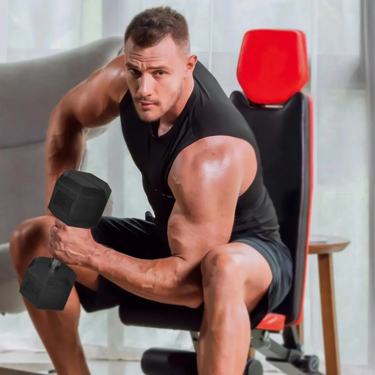 Weights Dumbbells Set For Home Gym W/ Non-Slip Metal Hand 1