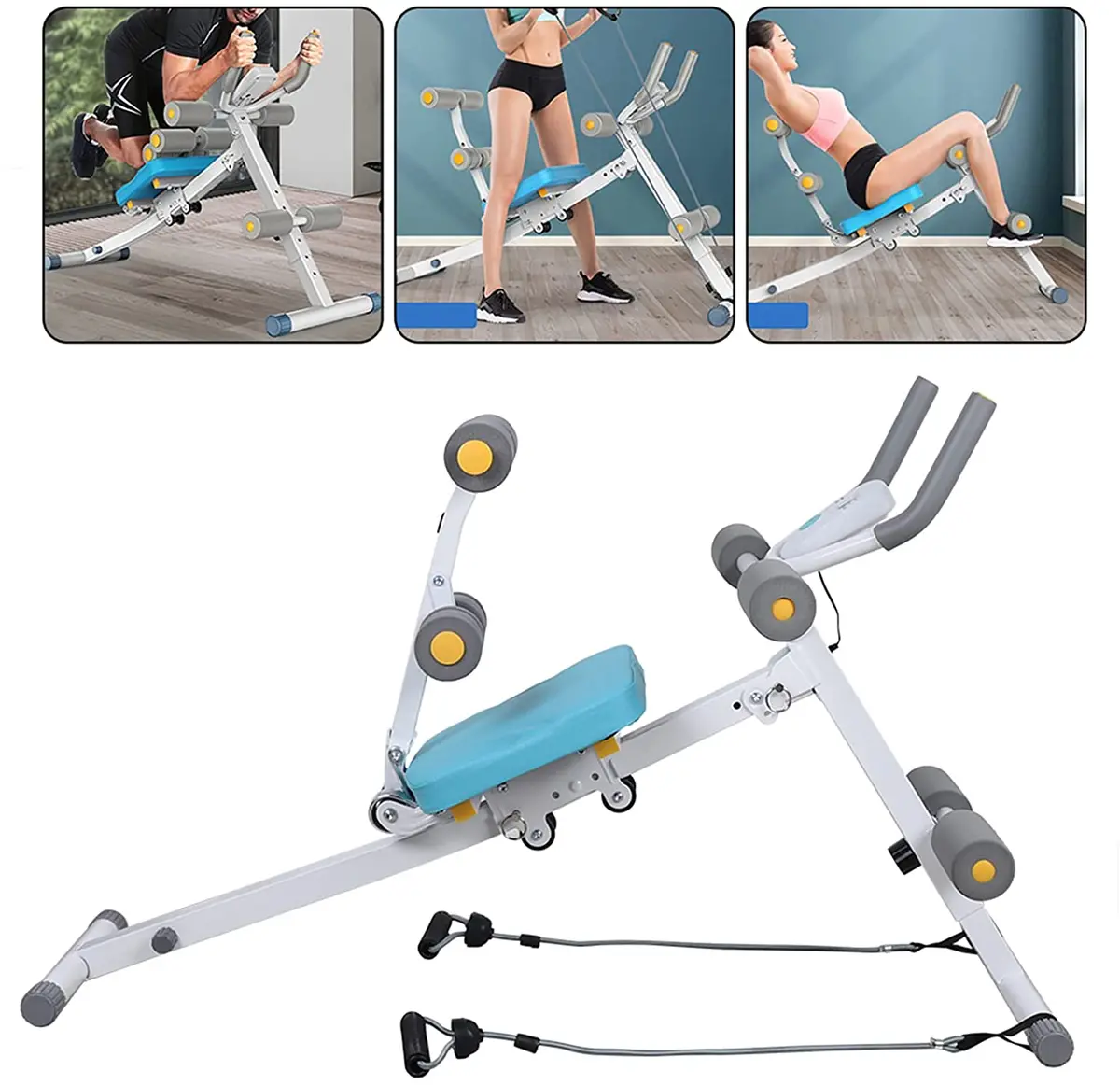 Rowing Machine Foldable Ab Trainer & Sit Up Bench 2 In 1 Workout Machine 1