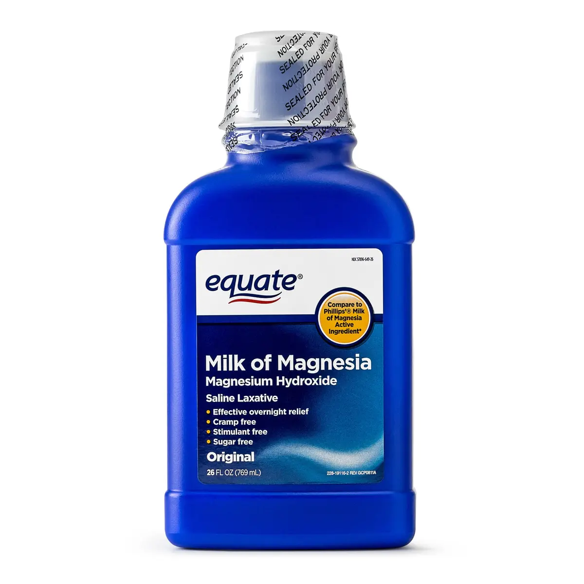Equate Milk Of Magnesia Saline Laxative Original Flavor 1200 Mg 26 Fl Oz- Kosher 1