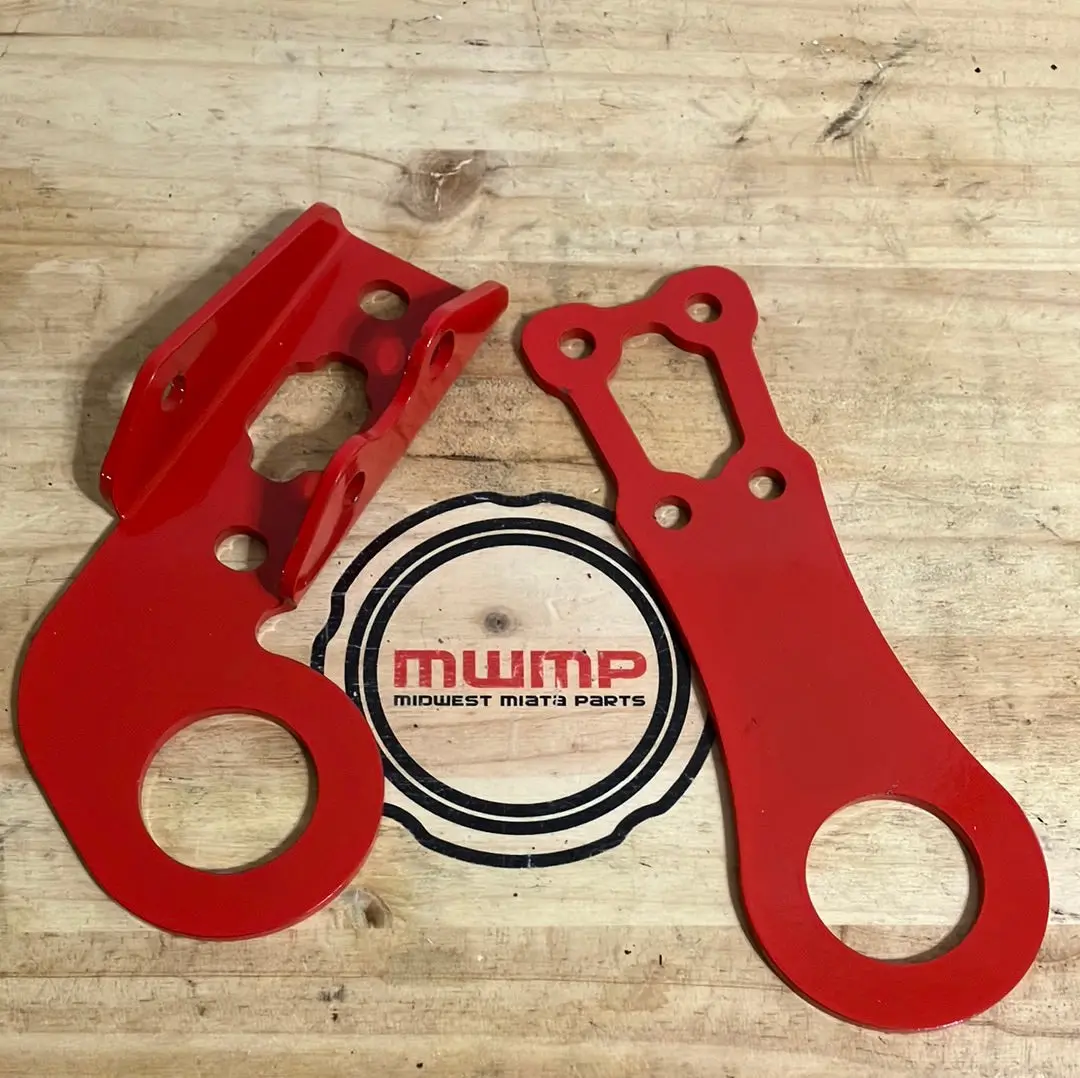 1990-1997 Mazda Miata Mazda Motorsports Tow Hook Strap Bracket Kit Set 1