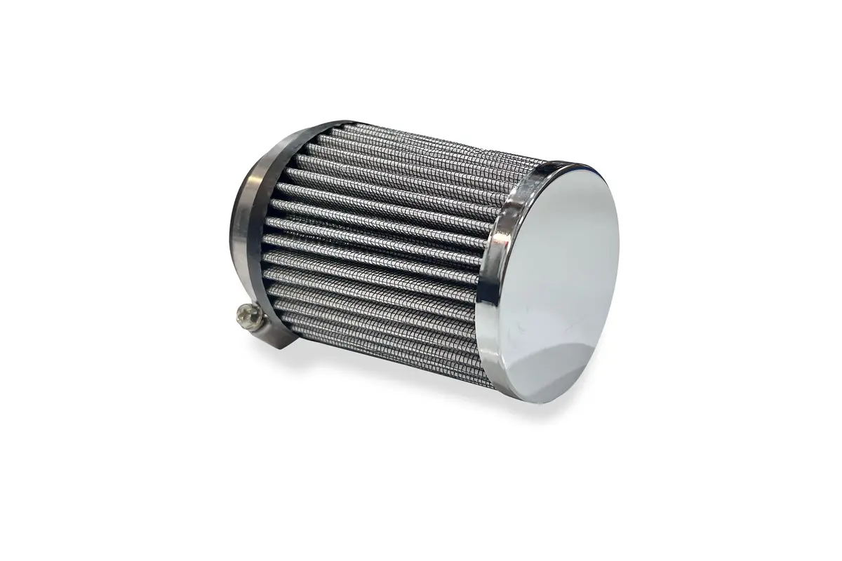 Air Filter, 3-1 / 2" X 4" (2-7 / 16 Id) Tapered Chrome End 1