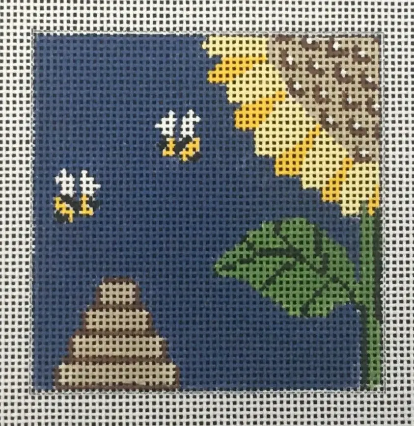 Ctr206 Bees And Bee Skep Coaster 1