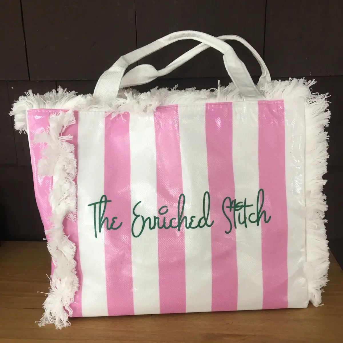 Cabana Stripe Tote In Pink 1
