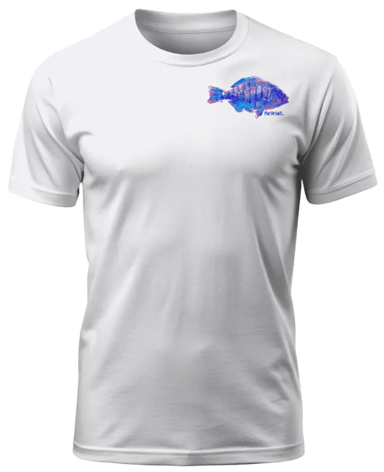 T-Shirt Barred Surfperch White/Blue/Red 1