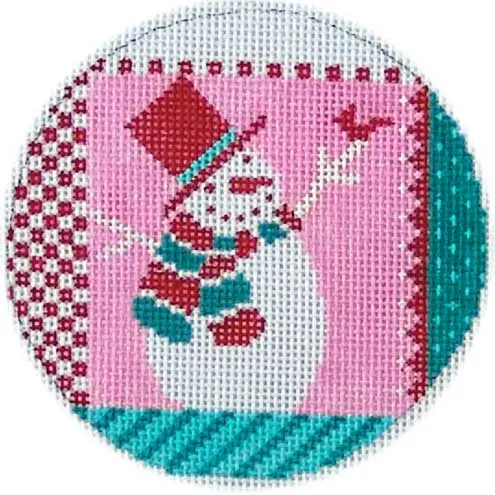 C325b Snowman On Pink 1