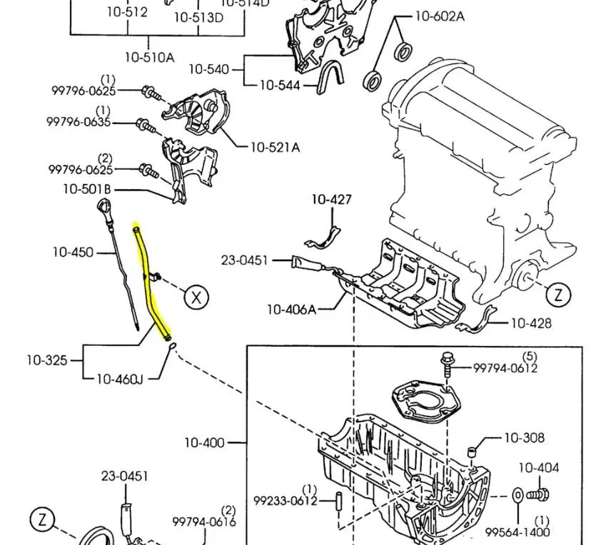1999-2005 Mazda Miata Nb Oil Dip Stick Tube Pipe 1