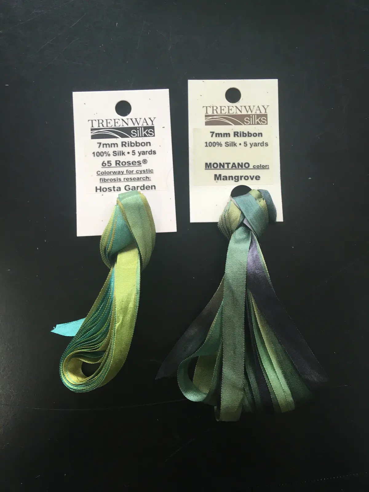 Treenway 7Mm Ribbon - Greens #1 1