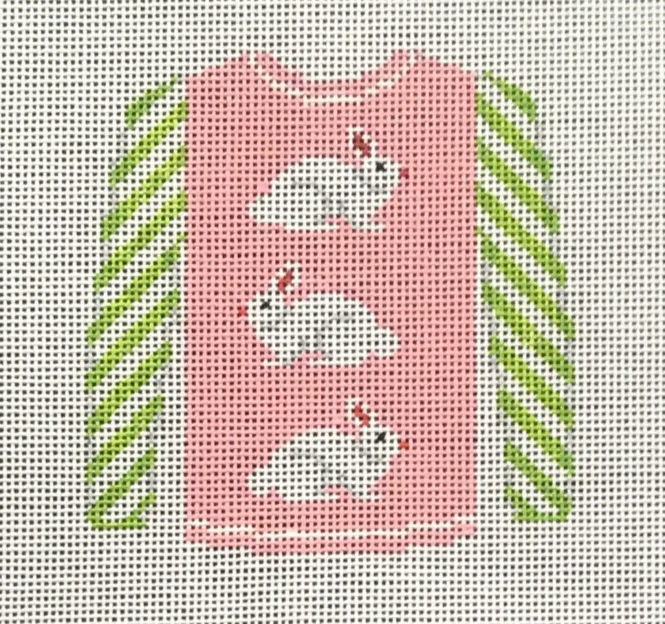 O208m Bunnies On Pink Sweater 1