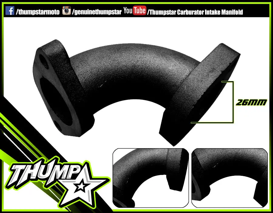 7391/21407 |Carburetor Intake Manifold | 26Mm | Black | 1
