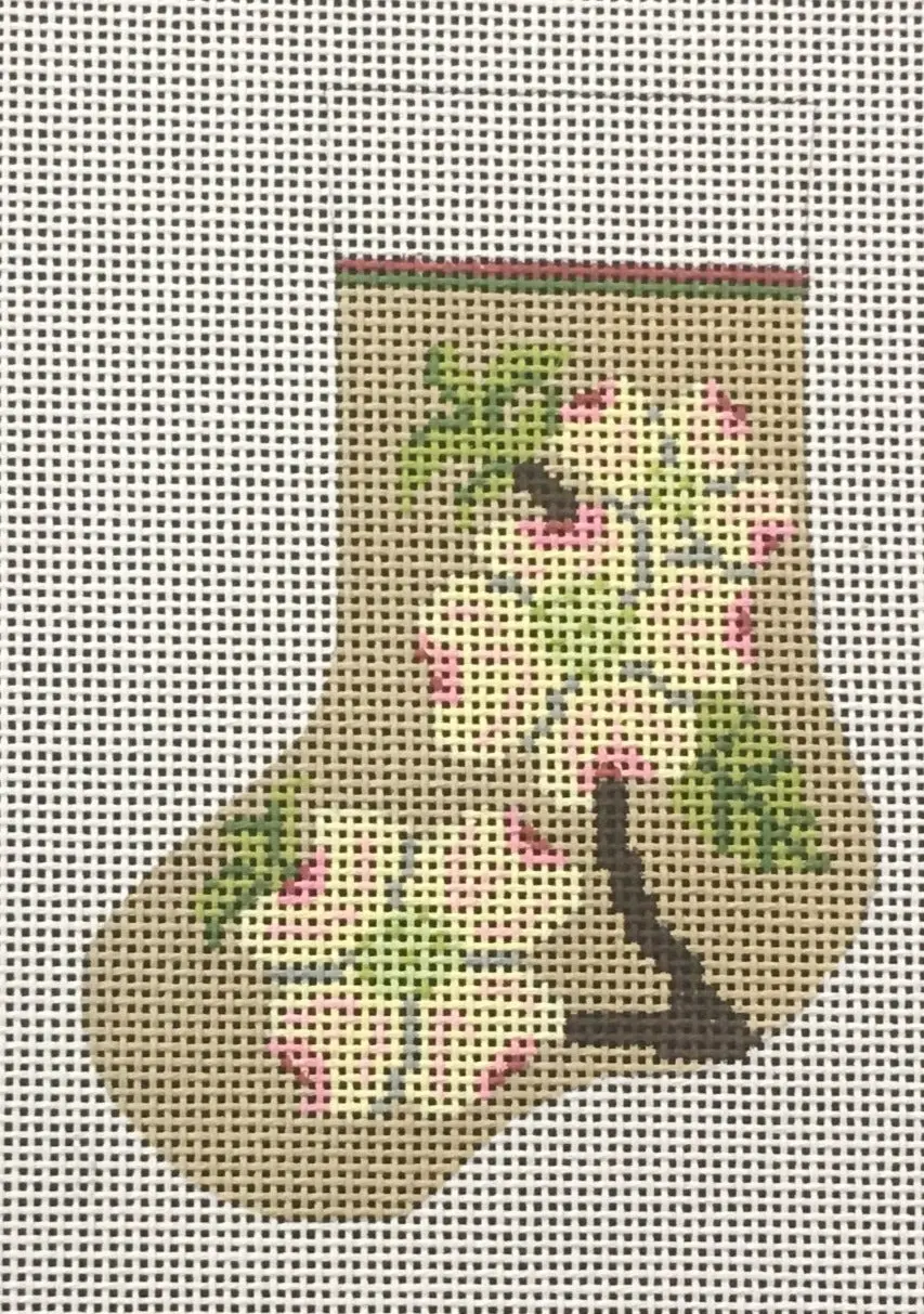 Stk218 Dogwood Flowers Mini Stocking 1