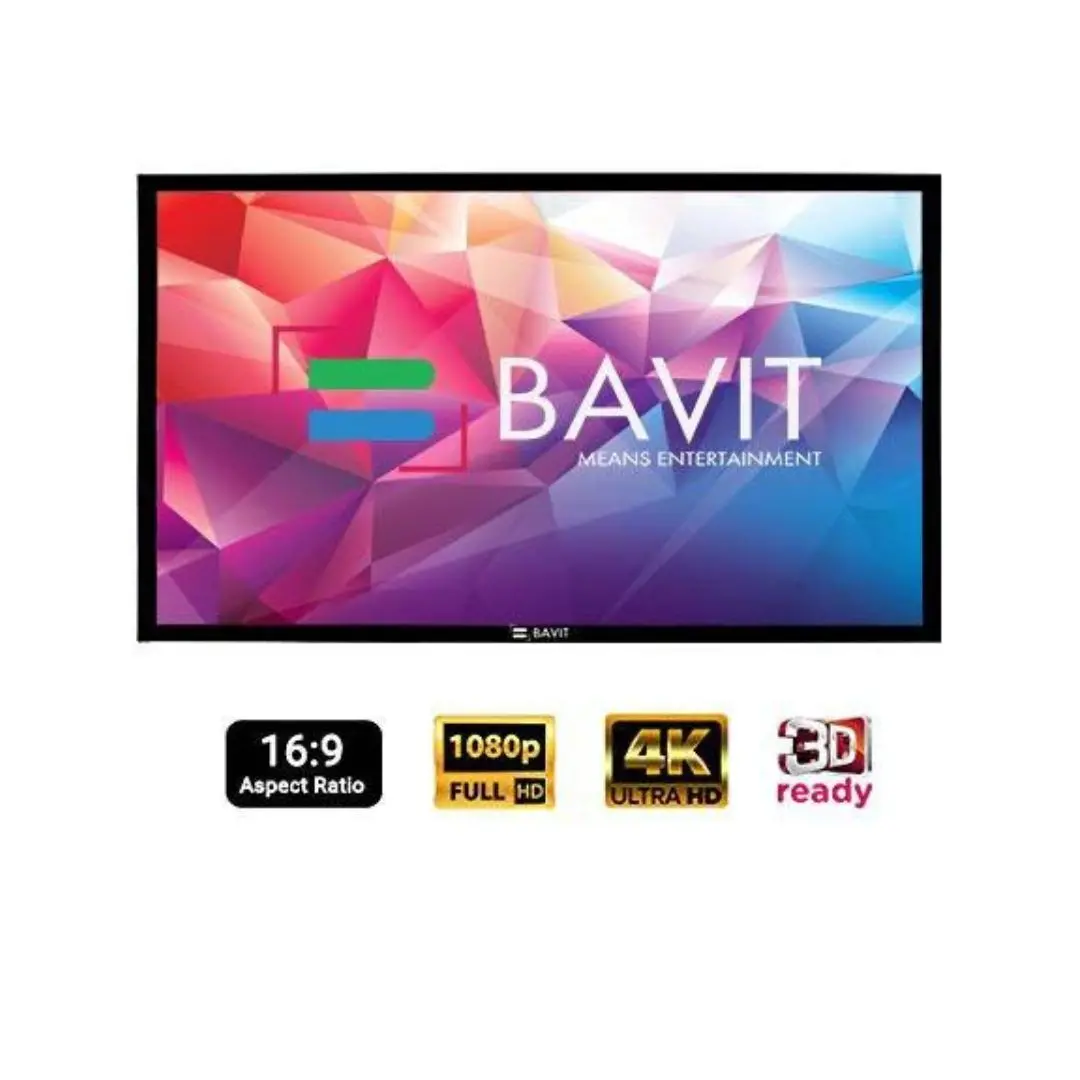 Bavit 16:9 Fixed Frame Projection Screen - Woven Acoustic Fabric 4K/Full Hd & 3D Ready 1