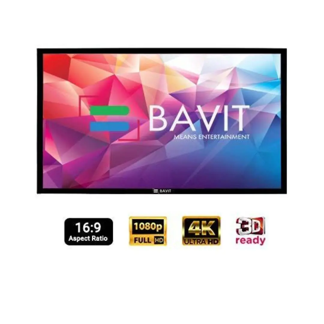 Bavit 16:9 Fixed Frame Projection Screen - Matt White Fabric 4K/Full Hd & 3D Ready 1