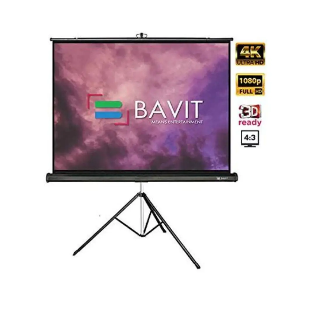 Bavit 16:9 Tripod Projection Screen - Matt White Fabric 4K/Full Hd & 3D Ready 1