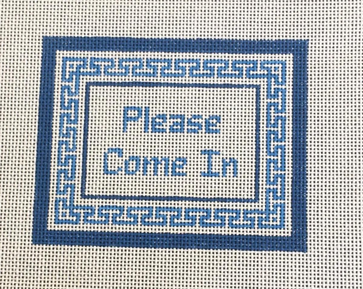 0820 "Please Come In" Greek Key Sign 1