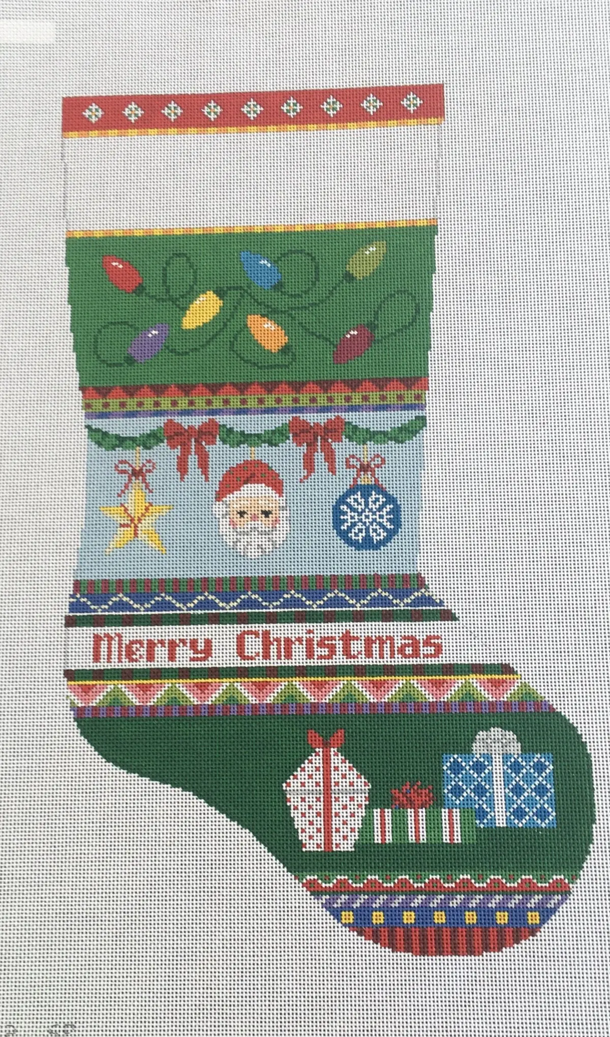 3262 Bold Stripe Stocking - Lights, Ornaments And Presents 1
