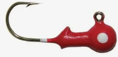 Jig Head 1/8Th Ounce Red With White Eye (5 Pack) 1