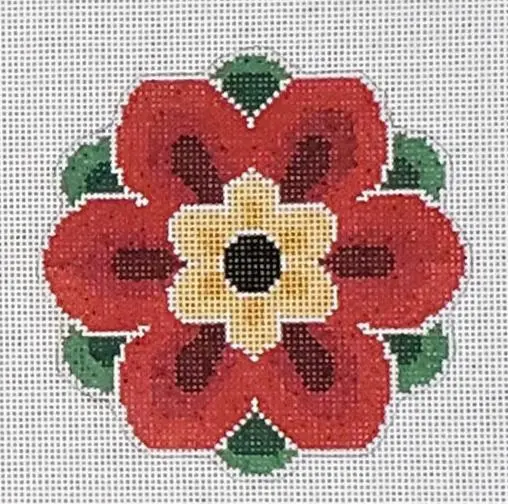 Ll-In-3D Geometric Flower Insert - Red And Gold 1