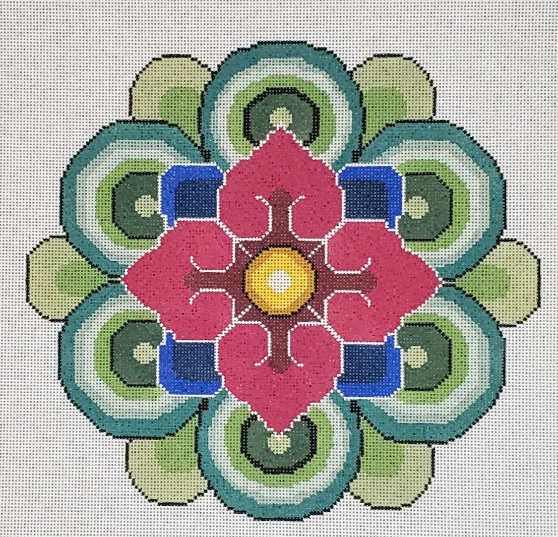 Ll-Pw-17B Pink Mandala Flower Pillow 1