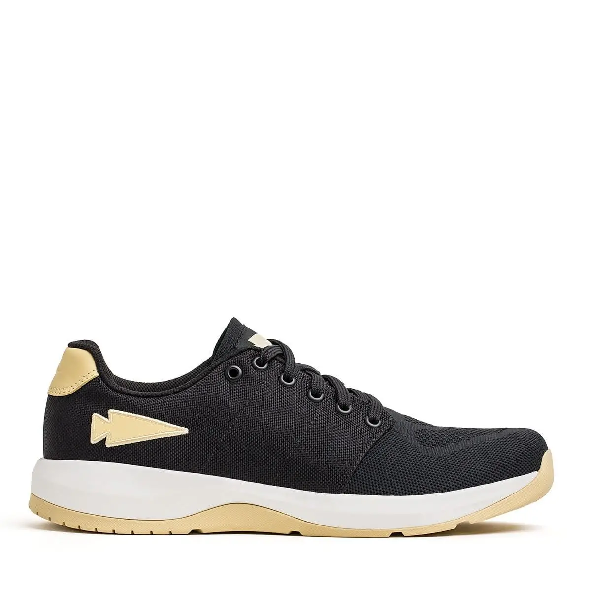 Women's Ballistic Trainers - Black + White + Gold 1
