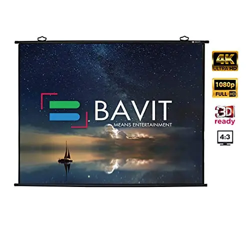 Bavit 4:3 Map Type Projection Screen - Matt White Fabric 4K/Full Hd & 3D Ready 1