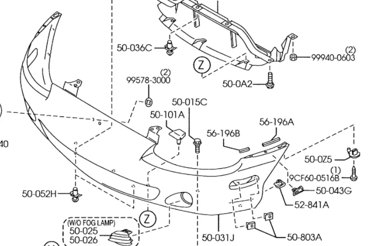 2001-2005 Mazda Miata Front Bumper 1