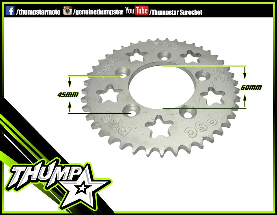 7797 | Rear Sprocket | Oem Psc | 428-43 Silver | 5 Bolt 1