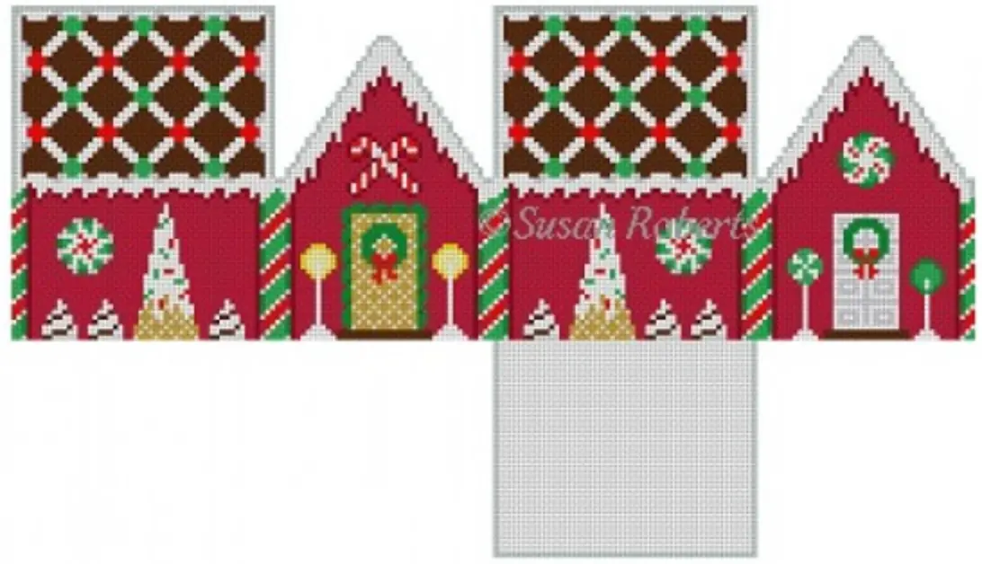 6260 Chocolate Trellis Red Velvet 3D Gingerbread House 1