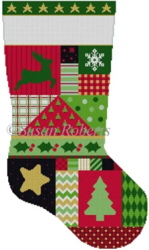 3228 Star Patchwork Stocking 1
