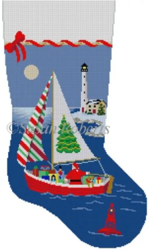 3232 Sailing Santa Stocking 1