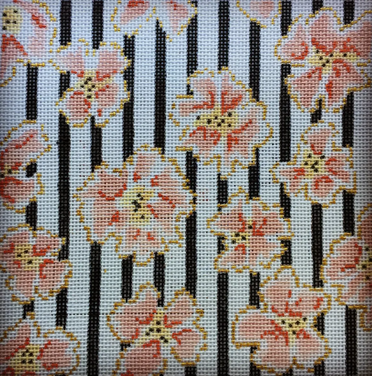 15F Coral And Gold Flowers 1