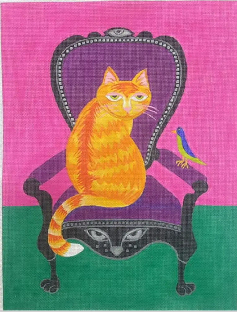Ze706 Cat In A Velvet Chair 1