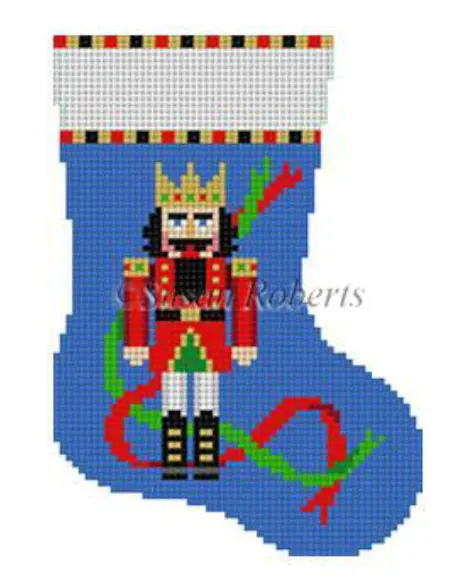 5405 Nutcracker In Ribbons Mini Stocking 1