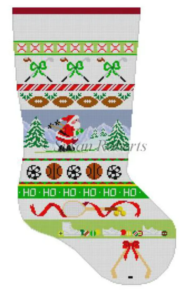 0122 Sports Equipment Stripe Stocking 1