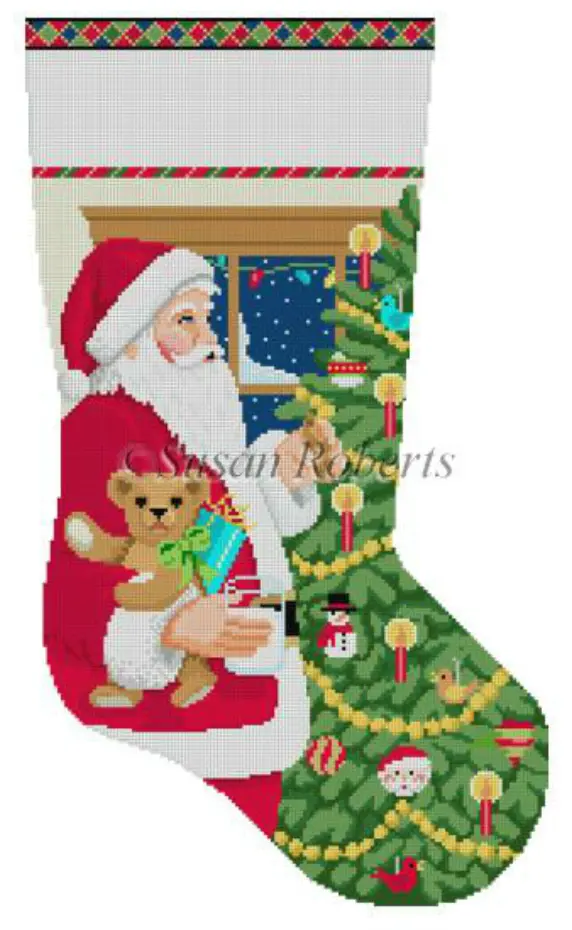 0155 Santa And Cookies With Tree Stocking 1