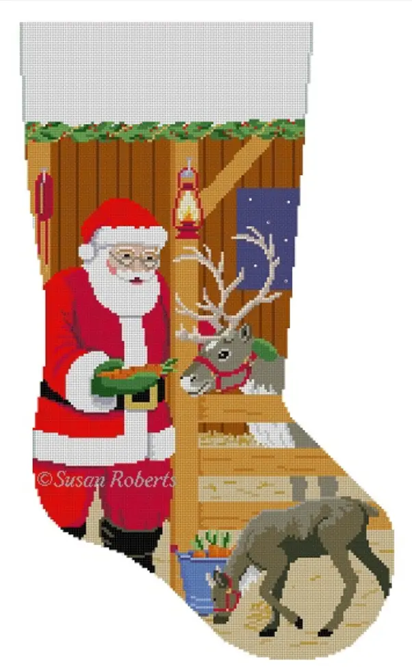 3265 Santa Feeding Reindeer Carrots Stocking 1