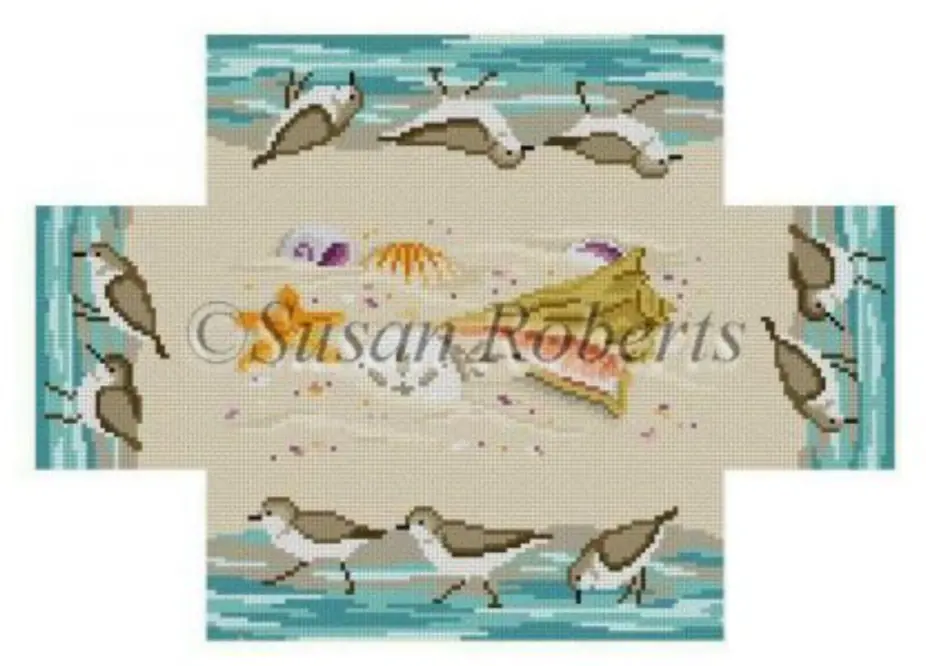 0366 Sandpipers And Seashells Brick Cover 1