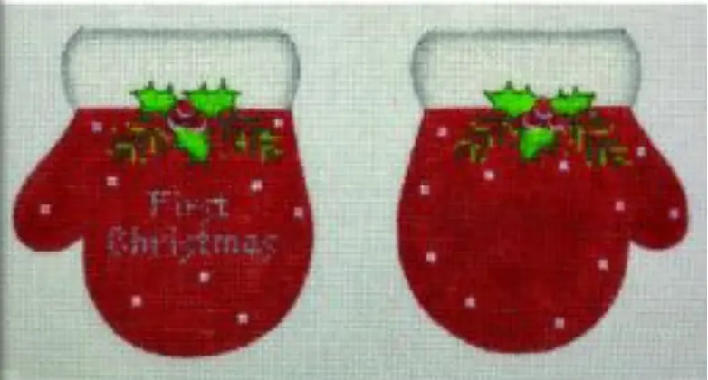 Mt01 First Christmas Mittens - Red 1