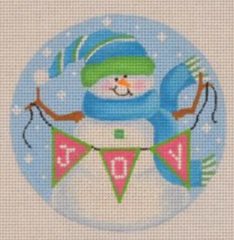 Sn37 Blue And Green Snowman With Joy Banner 1