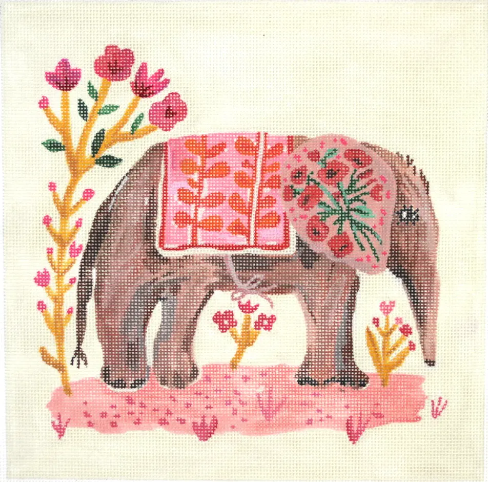 Cg-Pl-02 Elephant With Pink Blanket 1