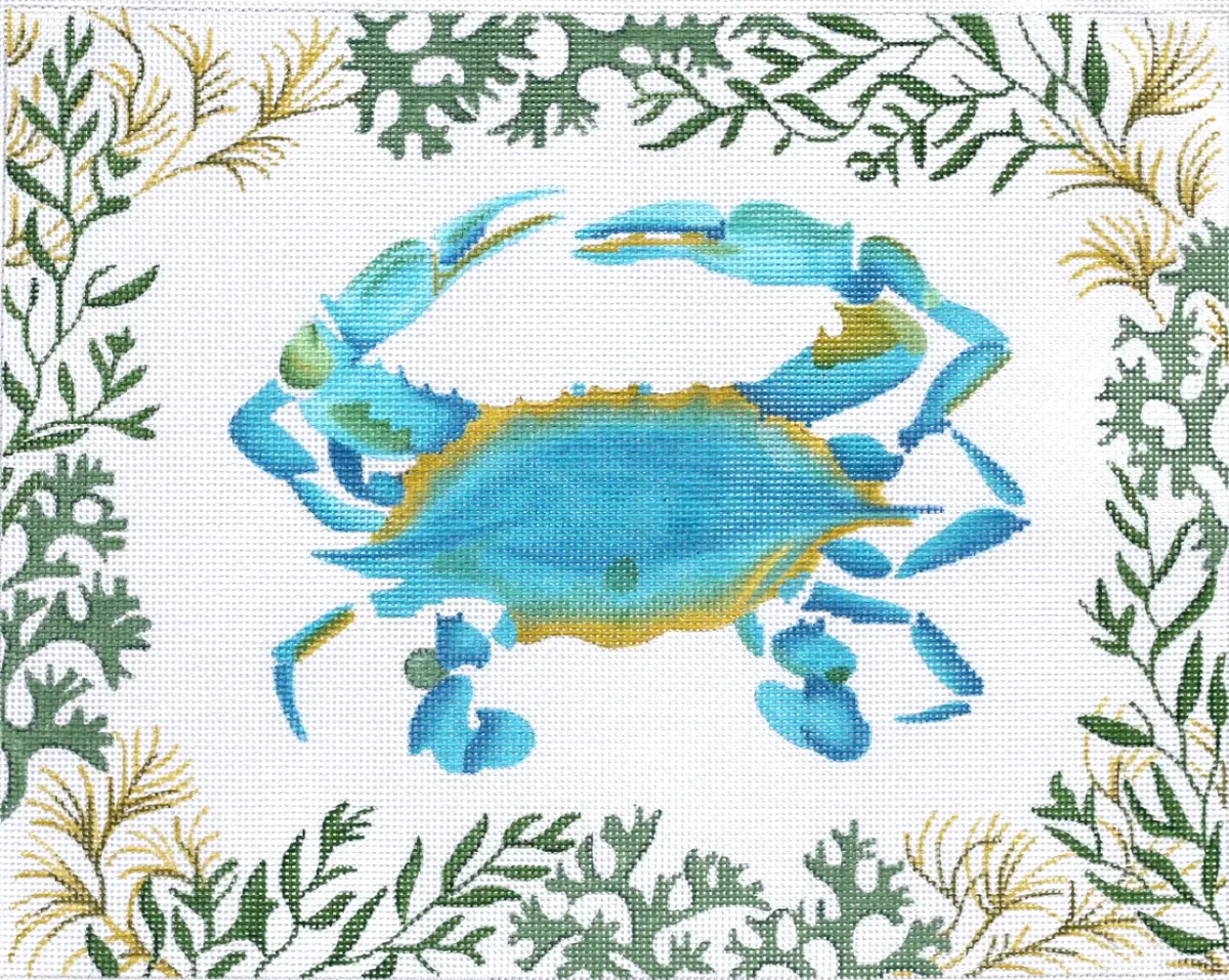 Pl-60 Blue Crab With Mixed Seaweed Border 1