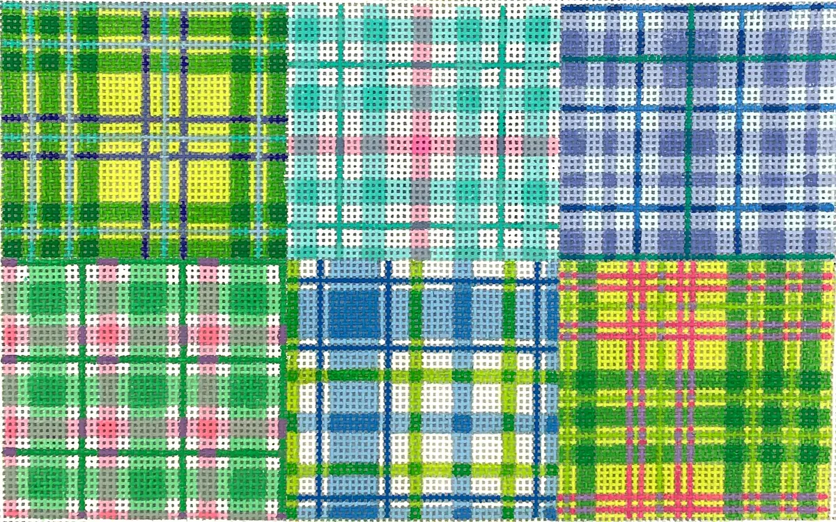 Cl-08 Blue And Green Madras Plaid Clutch 1