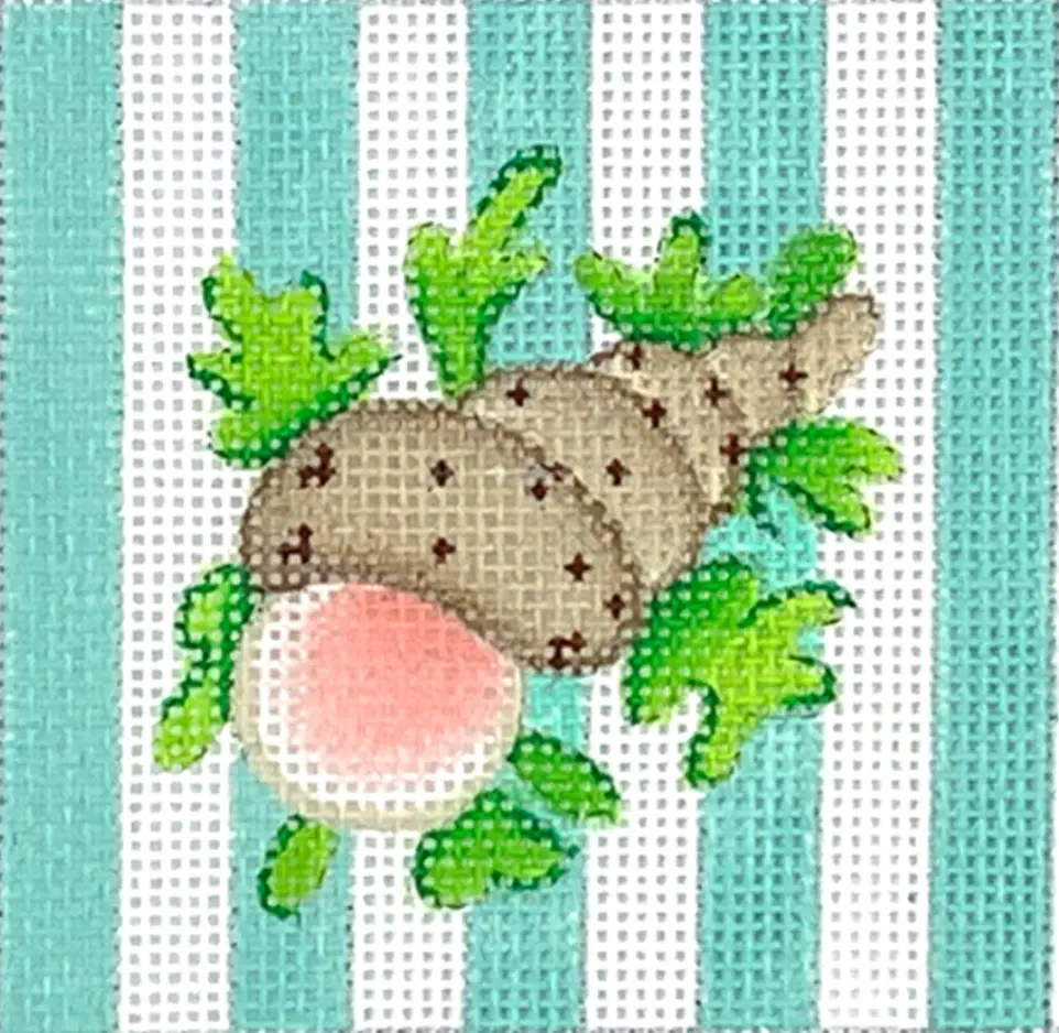 Inssq3-35 Snail On Aqua Cabana Stripes 1