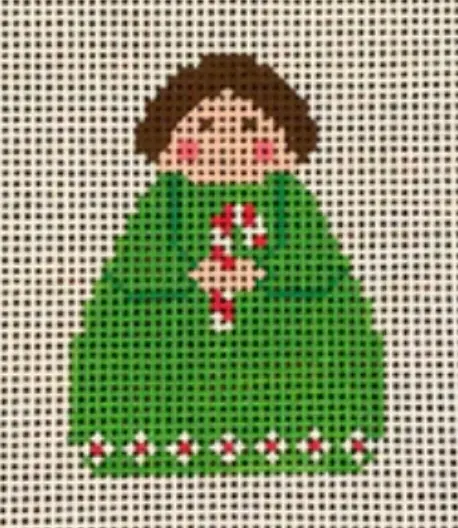 Si165-33 Green Angel With Candy Cane 1