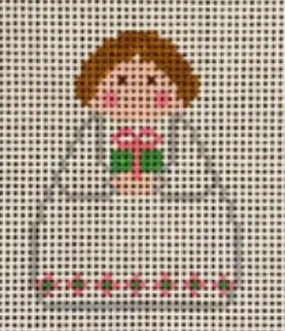 Si165-15 White Angel With Pink And Green Present 1