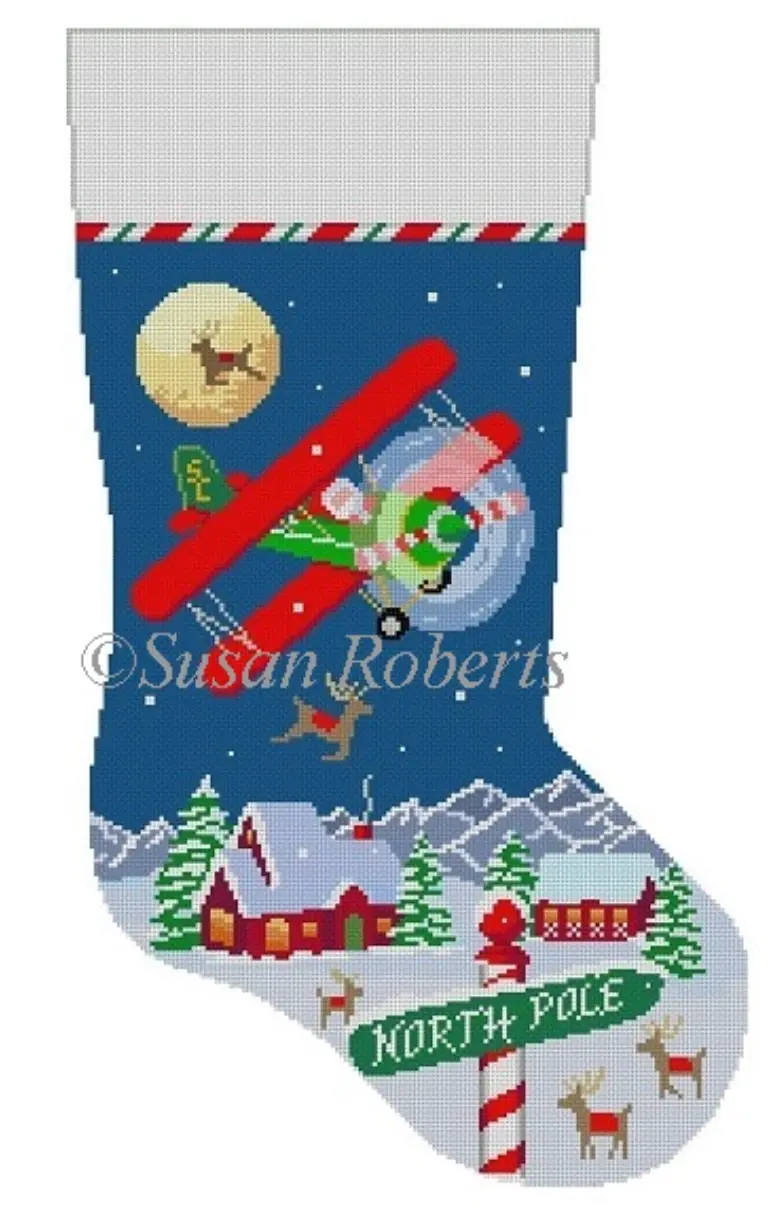 3226 Biplane Night Flight Stocking 1
