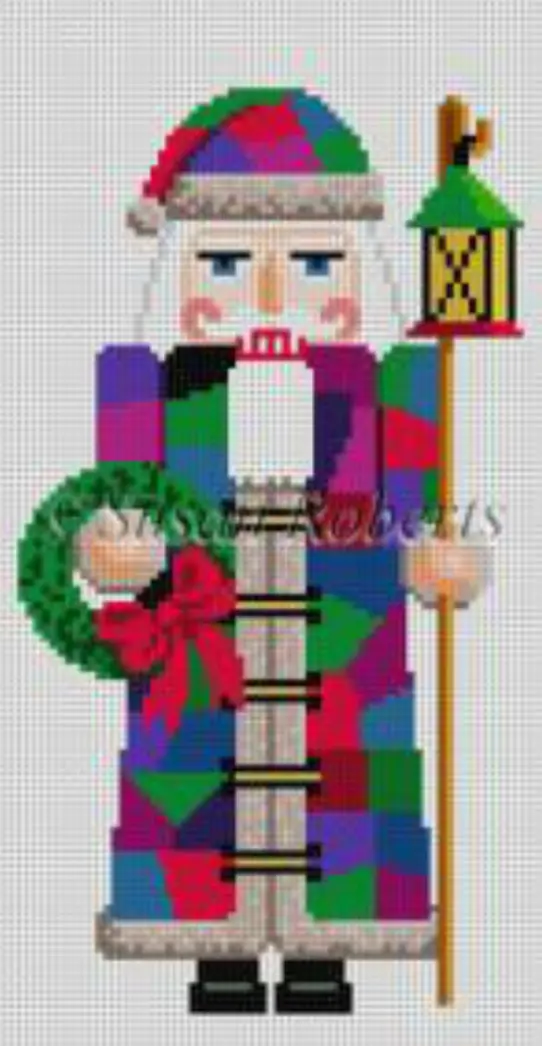 4255 Patchwork Santa Nutcracker 1