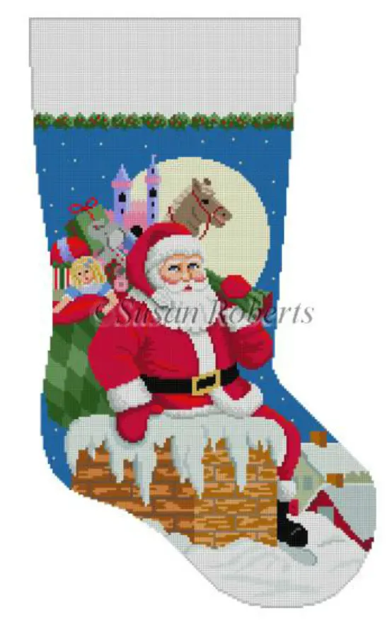 0194 Santa Down The Chimney Stocking - Girl's Toys 1