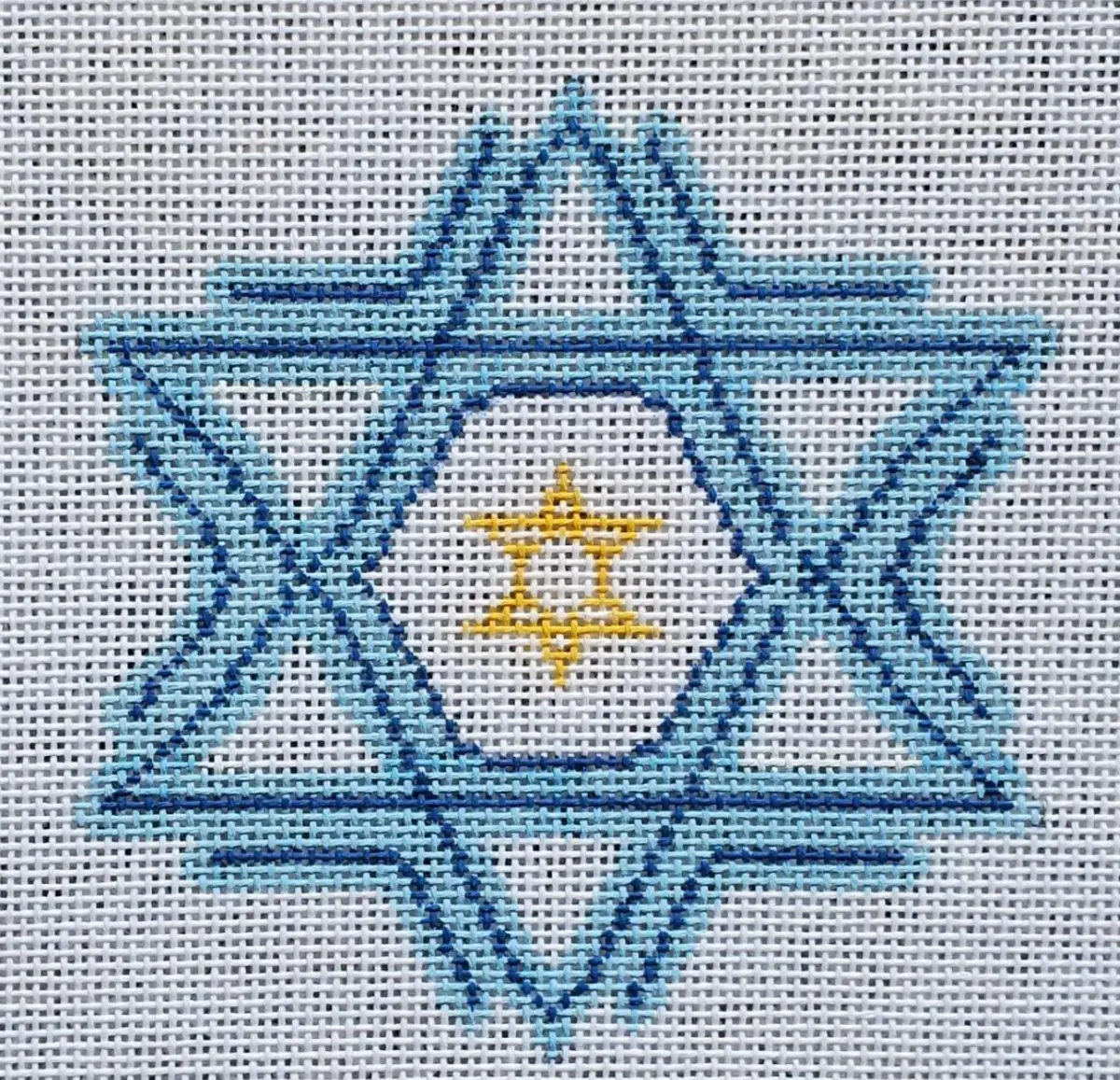 Ll-Orn-13A Hanukkah Snowflake - 18 Mesh 1